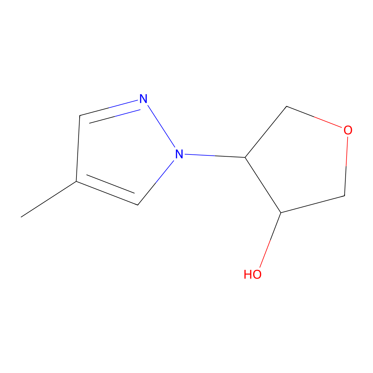 4-(4-methyl-1H-pyrazol-1-yl)oxolan-3-ol molecular structure, CAS 1862429-31-9