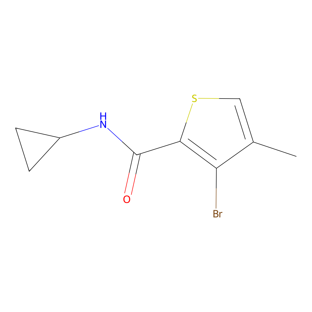 3-Bromo-N-cyclopropyl-4-methyl-2-thiophenecarboxamide molecular structure, CAS 1862429-67-1