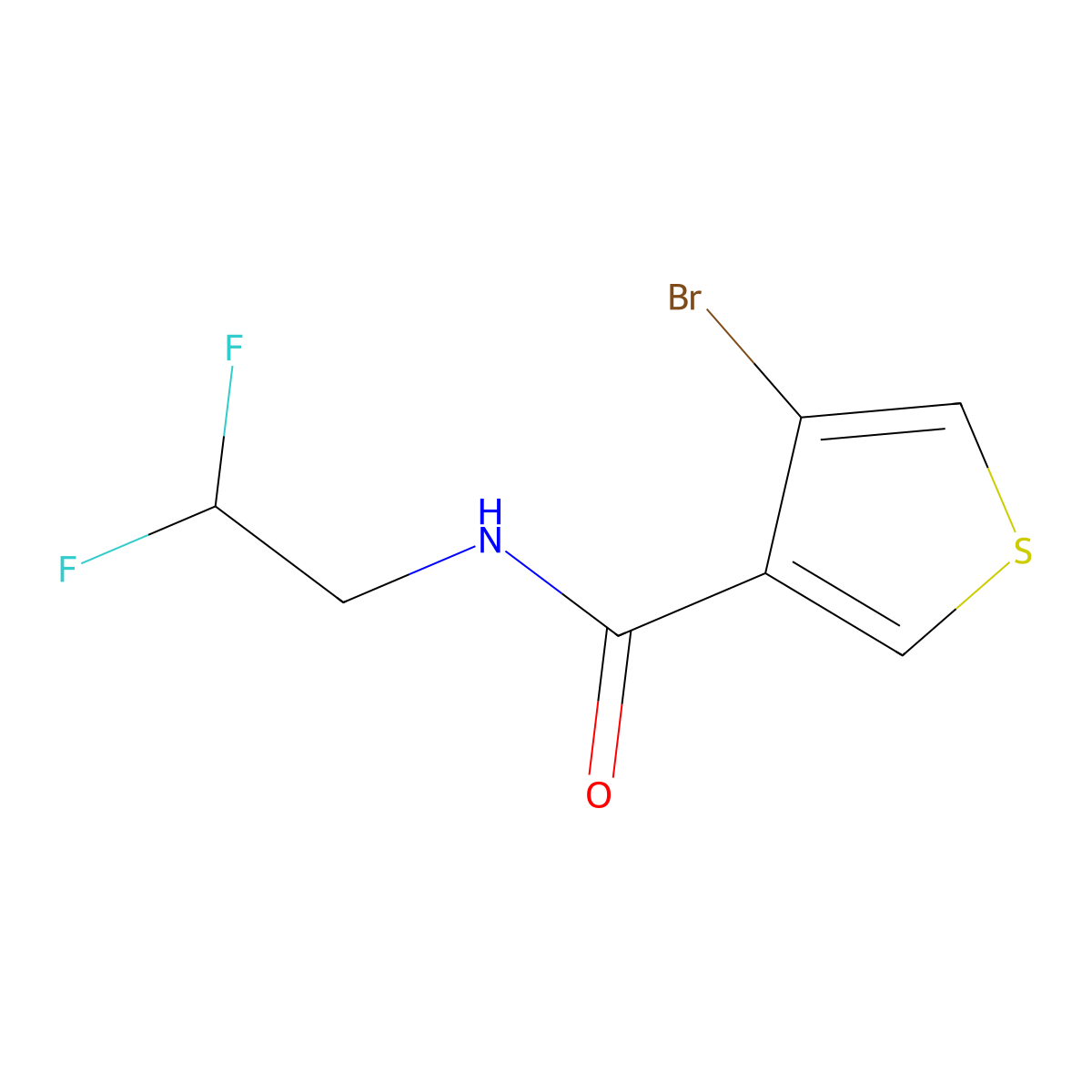 4-Bromo-N-(2,2-difluoroethyl)thiophene-3-carboxamide molecular structure, CAS 1862429-79-5