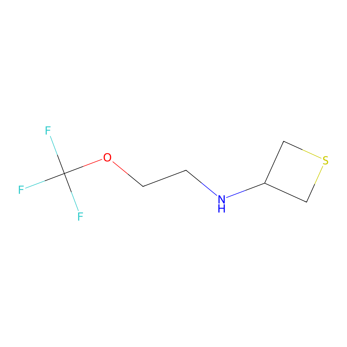 N-(2-(Trifluoromethoxy)ethyl)thietan-3-amine molecular structure, CAS 1862440-57-0