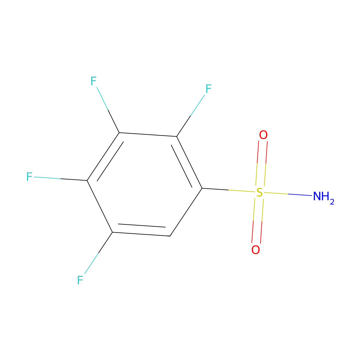2,3,4,5-Tetrafluorobenzene-1-sulfonamide molecular structure, CAS 1862445-80-4