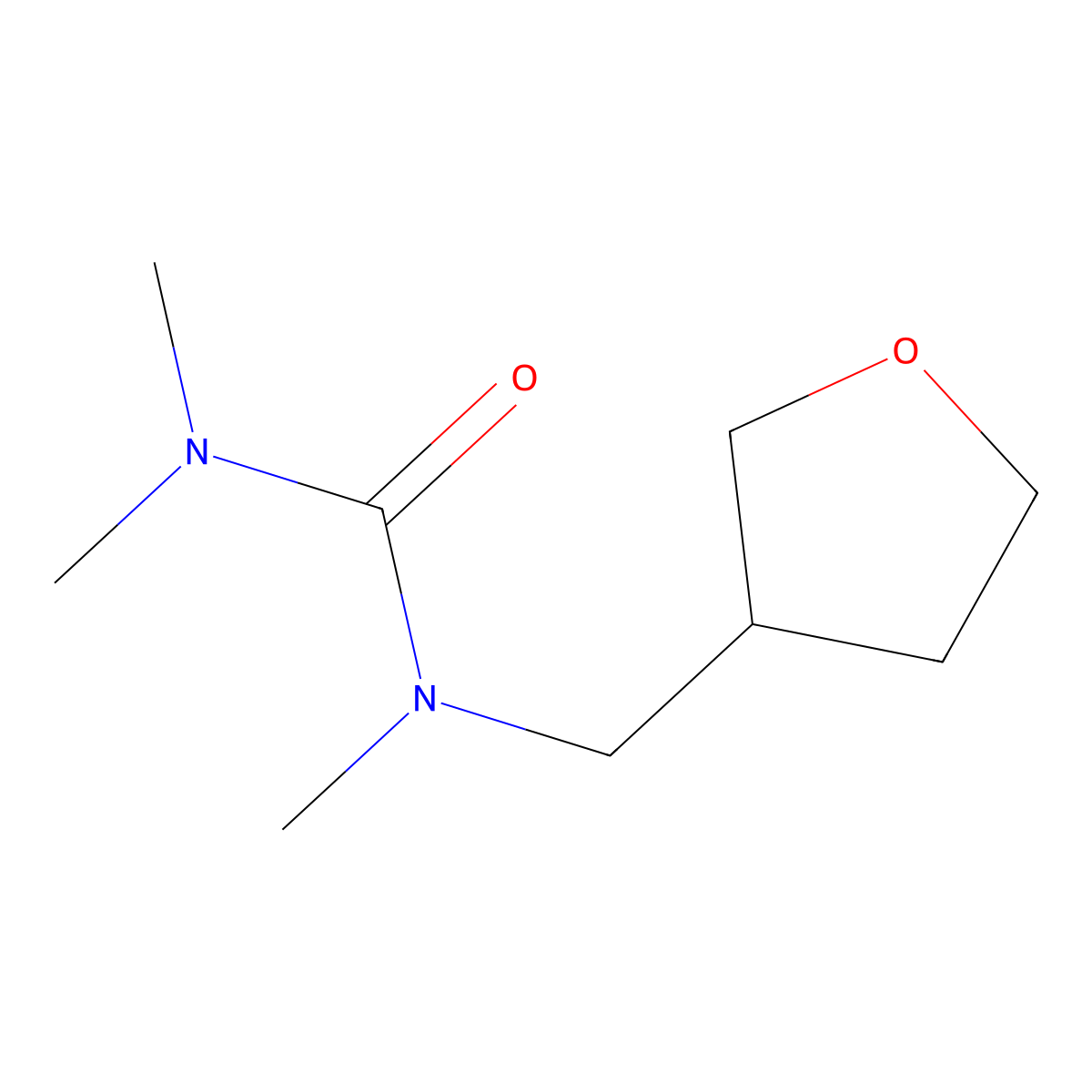1,3,3-Trimethyl-1-((oxolan-3-yl)methyl)urea molecular structure, CAS 1862452-43-4
