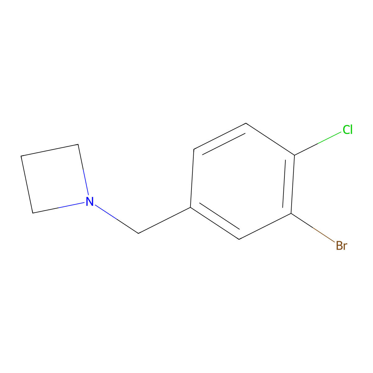 1-[(3-Bromo-4-chlorophenyl)methyl]azetidine molecular structure, CAS 1862464-43-4