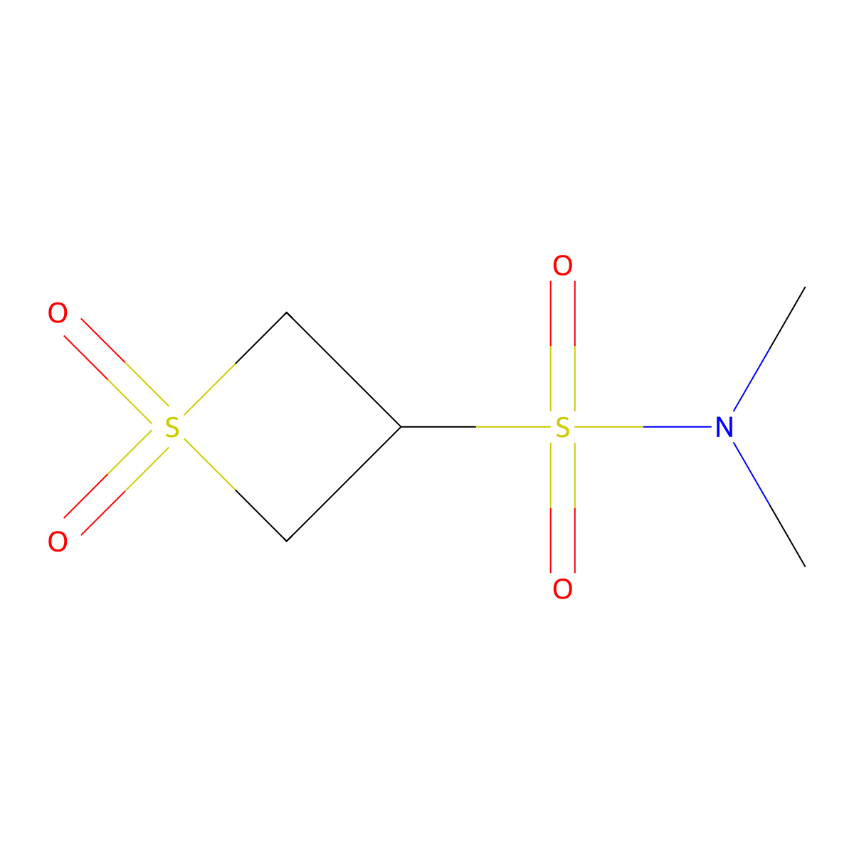 N,N-Dimethylthietane-3-sulfonamide 1,1-dioxide molecular structure, CAS 1862472-72-7