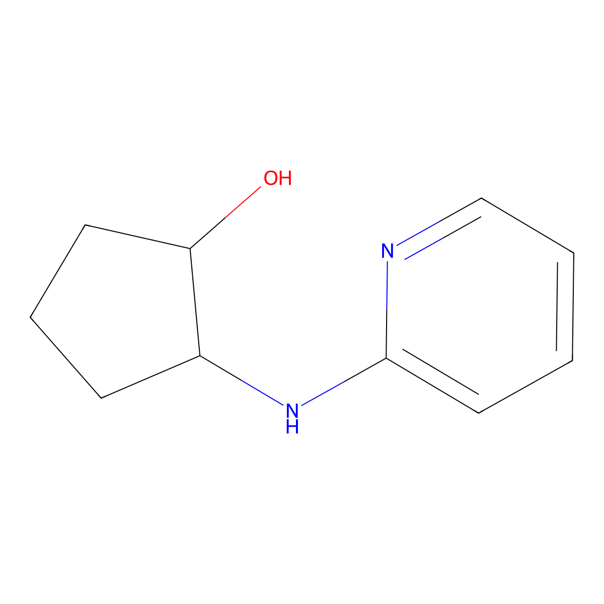2-[(Pyridin-2-yl)amino]cyclopentan-1-ol molecular structure, CAS 1862478-63-4
