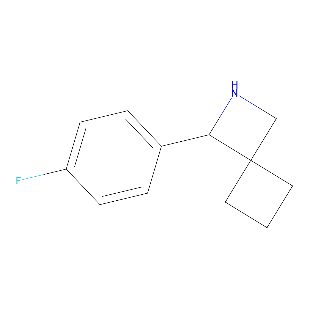 1-(4-Fluorophenyl)-2-azaspiro[3.3]heptane molecular structure, CAS 1862483-41-7