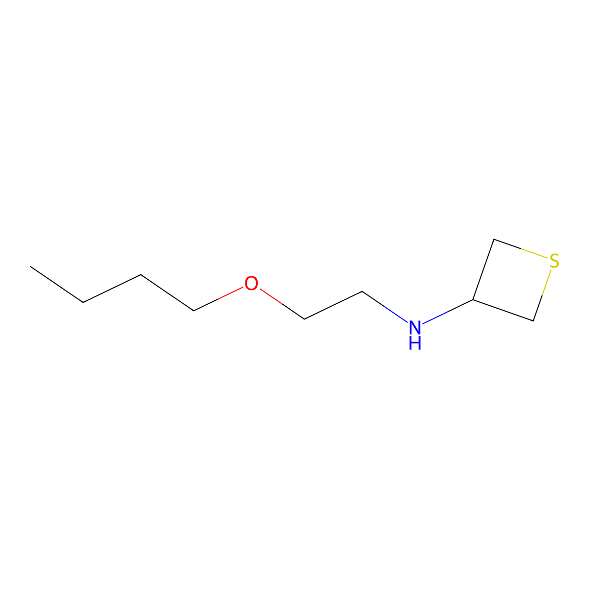 N-(2-Butoxyethyl)thietan-3-amine molecular structure, CAS 1862484-59-0