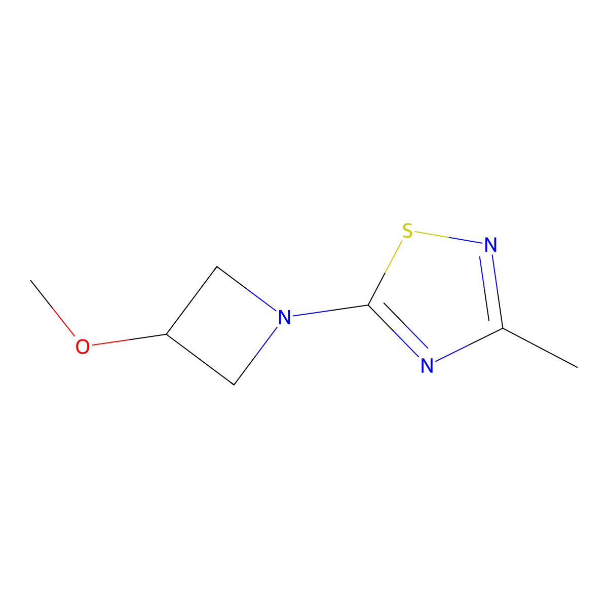 5-(3-Methoxyazetidin-1-yl)-3-methyl-1,2,4-thiadiazole molecular structure, CAS 1862489-90-4