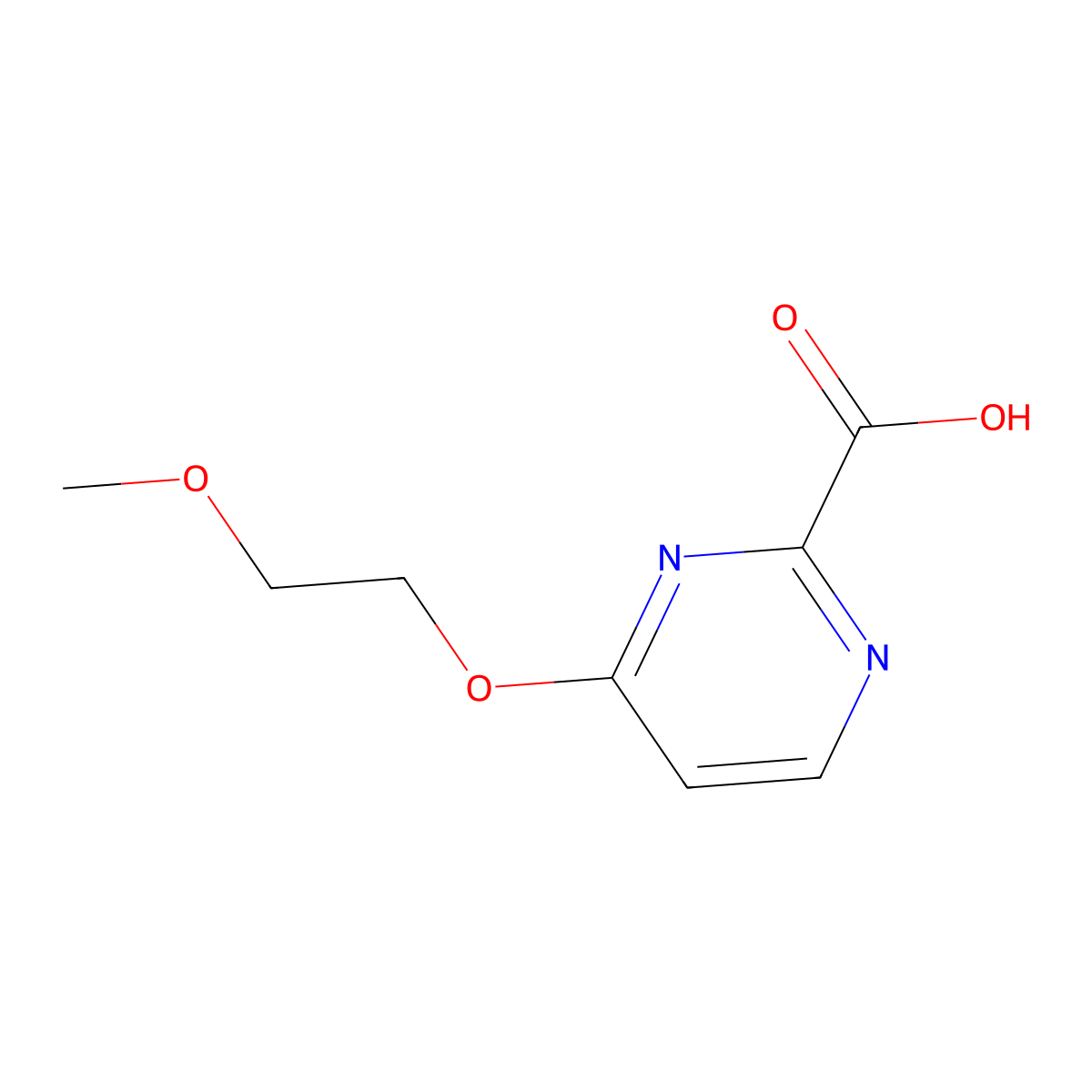 4-(2-Methoxyethoxy)pyrimidine-2-carboxylic acid molecular structure, CAS 1862490-91-2