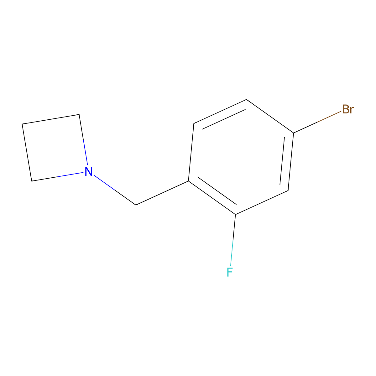 1-[(4-Bromo-2-fluorophenyl)methyl]azetidine molecular structure, CAS 1862498-59-6