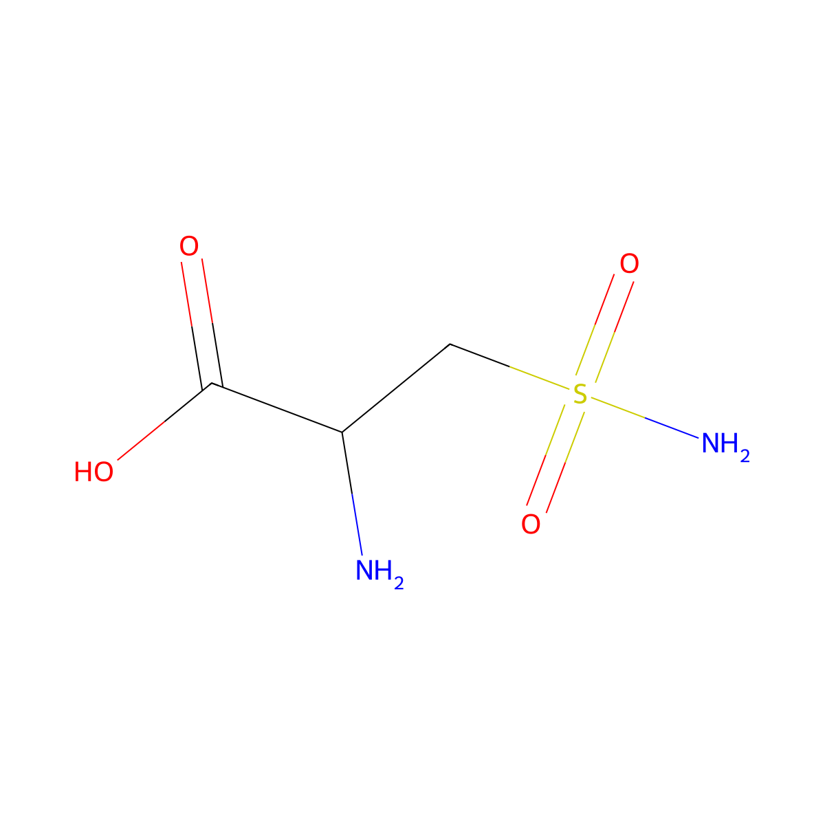 (2R)-2-amino-3-sulfamoylpropanoic acid molecular structure, CAS 18625-03-1