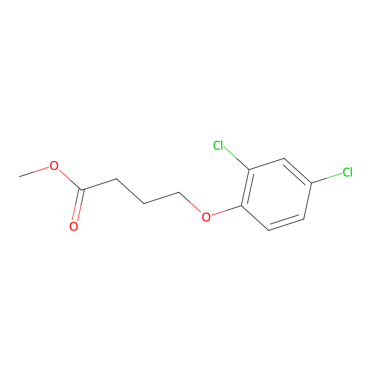 Butanoic acid, 4-(2,4-dichlorophenoxy)-, methyl ester molecular structure, CAS 18625-12-2