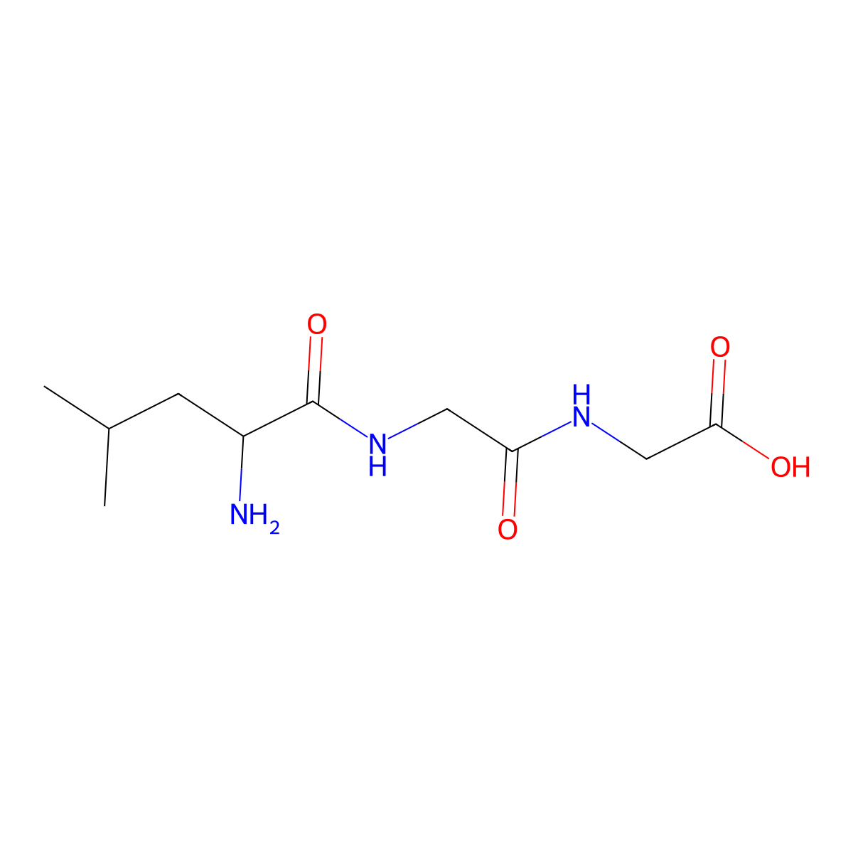 D-Leucylglycylglycine molecular structure, CAS 18625-22-4