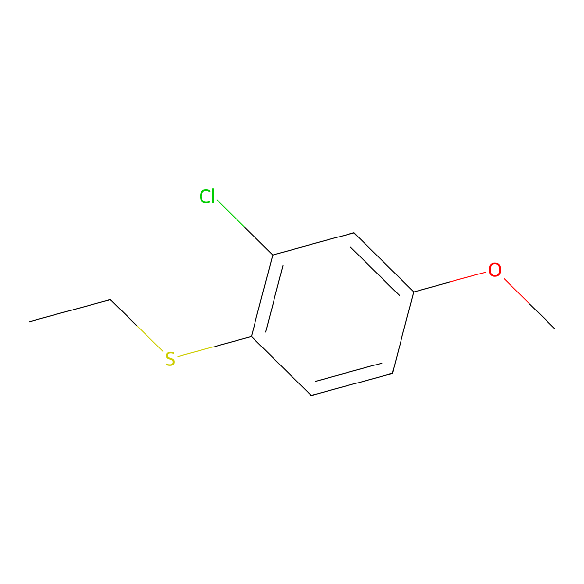 (2-Chloro-4-methoxyphenyl)(ethyl)sulfane molecular structure, CAS 1862509-61-2