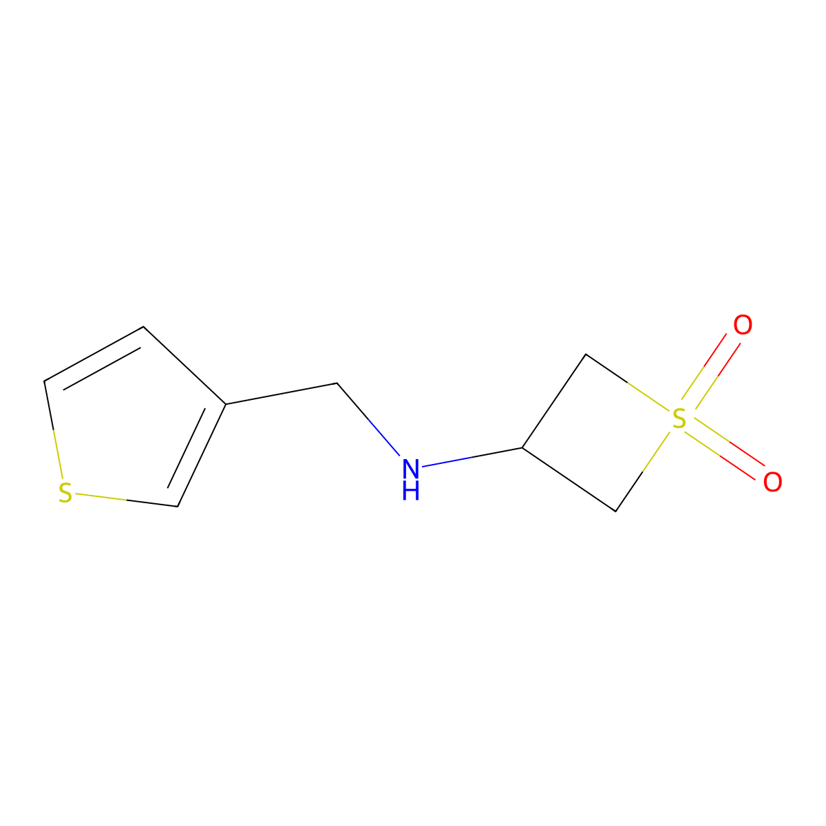3-{[(Thiophen-3-yl)methyl]amino}-1lambda6-thietane-1,1-dione molecular structure, CAS 1862511-55-4