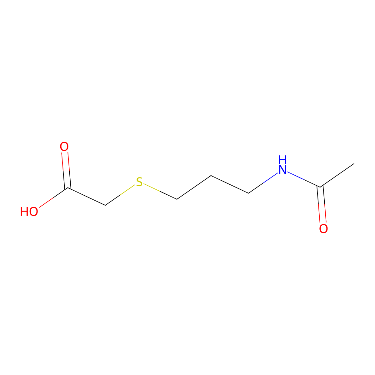 2-[(3-Acetamidopropyl)sulfanyl]acetic acid molecular structure, CAS 1862517-47-2