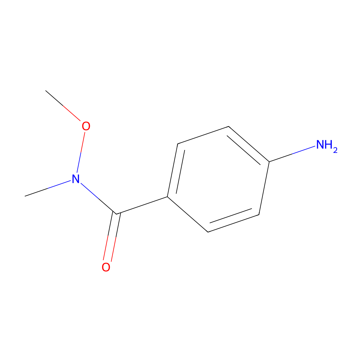4-amino-N-methoxy-N-methylbenzamide molecular structure, CAS 186252-52-8