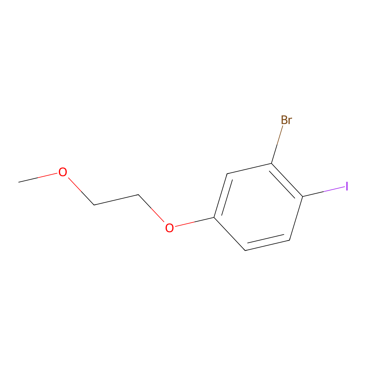 2-Bromo-1-iodo-4-(2-methoxyethoxy)benZene molecular structure, CAS 1862522-39-1