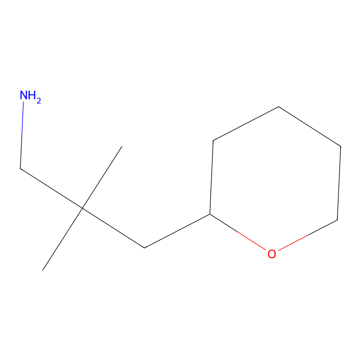 2,2-Dimethyl-3-(oxan-2-yl)propan-1-amine molecular structure, CAS 1862524-67-1