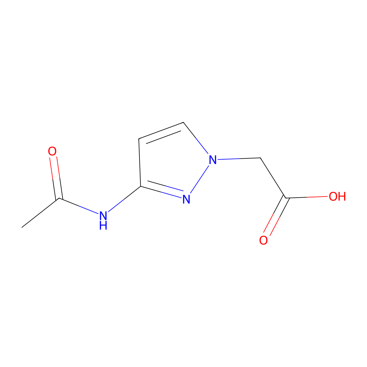 2-(3-acetamido-1H-pyrazol-1-yl)acetic acid molecular structure, CAS 1862529-00-7