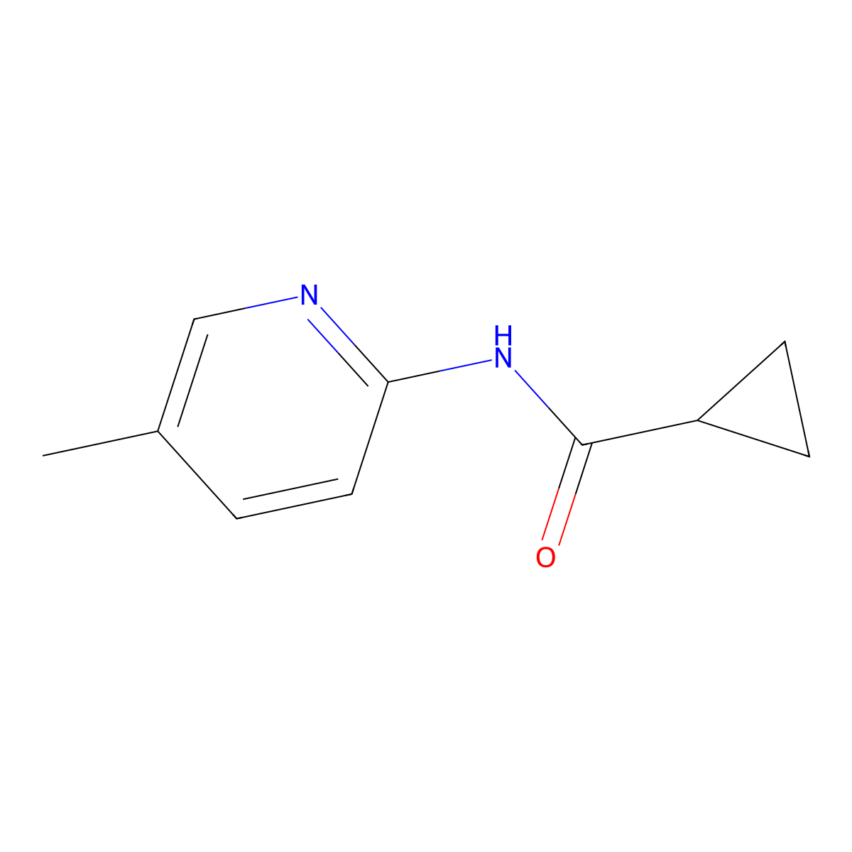 N-(5-methylpyridin-2-yl)cyclopropanecarboxamide molecular structure, CAS 186253-81-6
