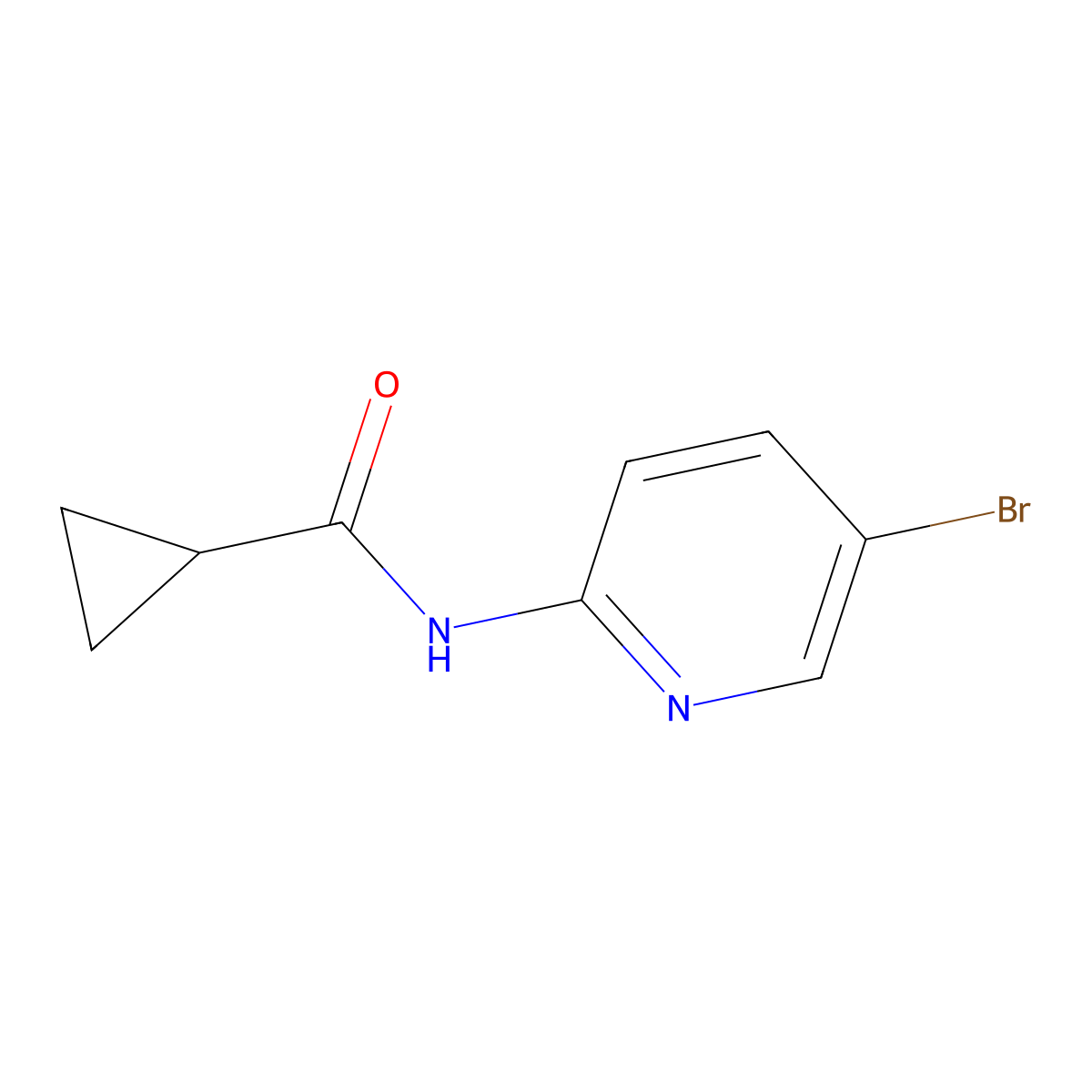 N-(5-bromopyridin-2-yl)cyclopropanecarboxamide molecular structure, CAS 186253-84-9