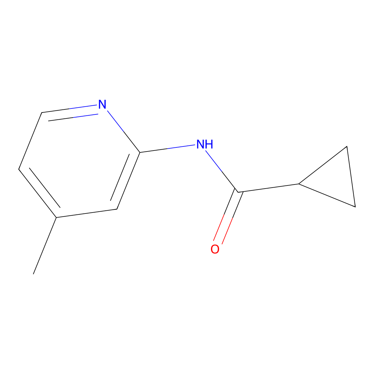 N-(4-methylpyridin-2-yl)cyclopropanecarboxamide molecular structure, CAS 186253-85-0