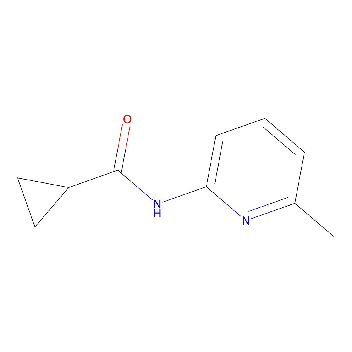 N-(6-methylpyridin-2-yl)cyclopropanecarboxamide molecular structure, CAS 186253-86-1