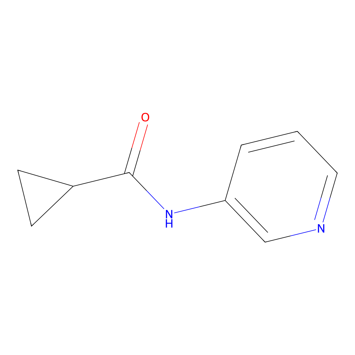 N-(Pyridin-3-yl)cyclopropanecarboxamide molecular structure, CAS 186253-87-2