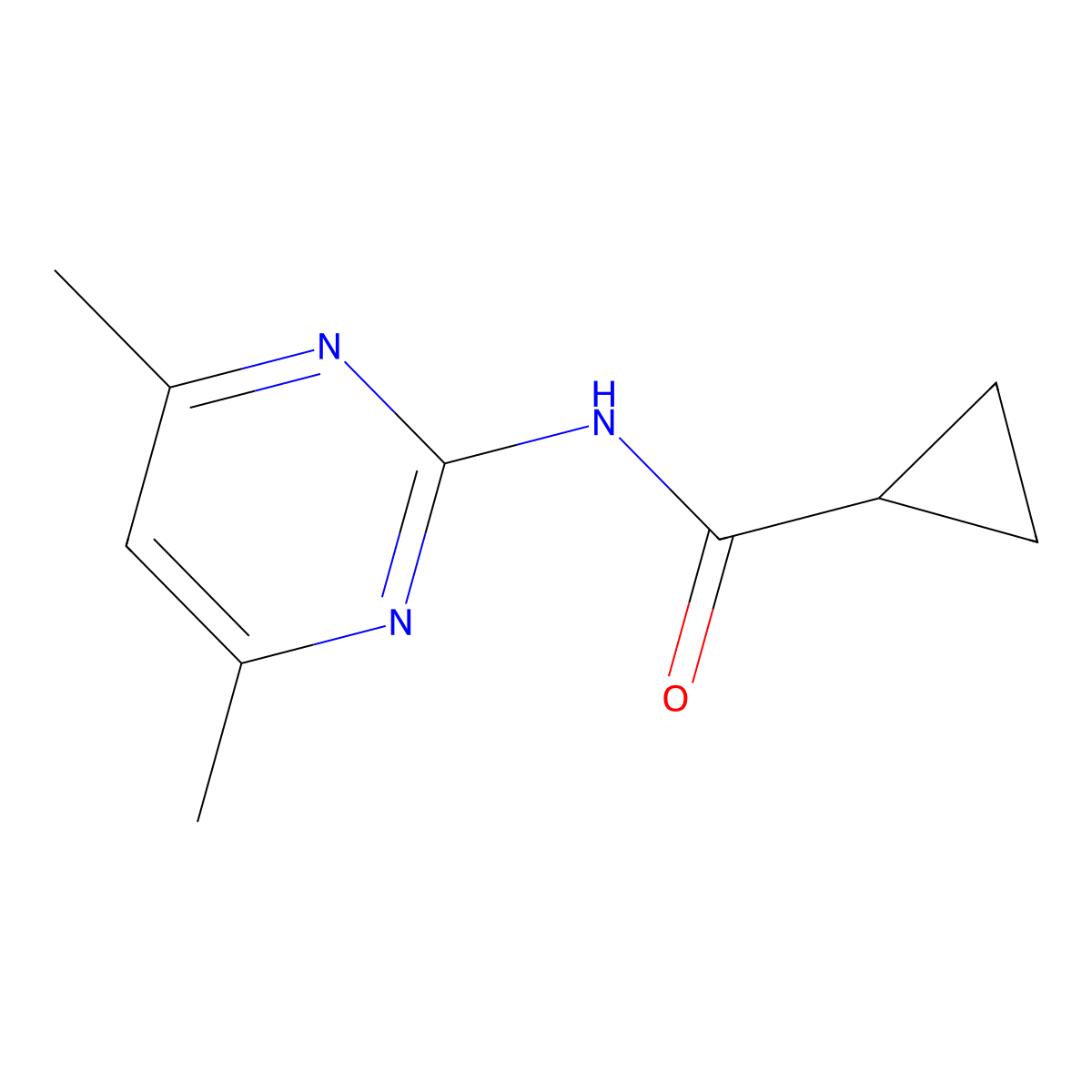 N-(4,6-dimethyl-2-pyrimidinyl)cyclopropanecarboxamide molecular structure, CAS 186253-88-3