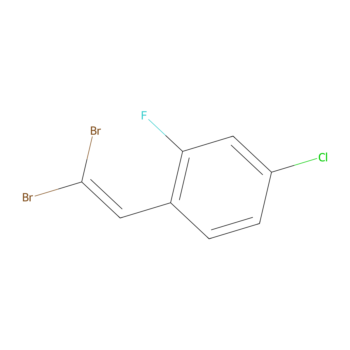 1-(2,2-Dibromovinyl)-4-chloro-2-fluorobenzene molecular structure, CAS 1862532-60-2