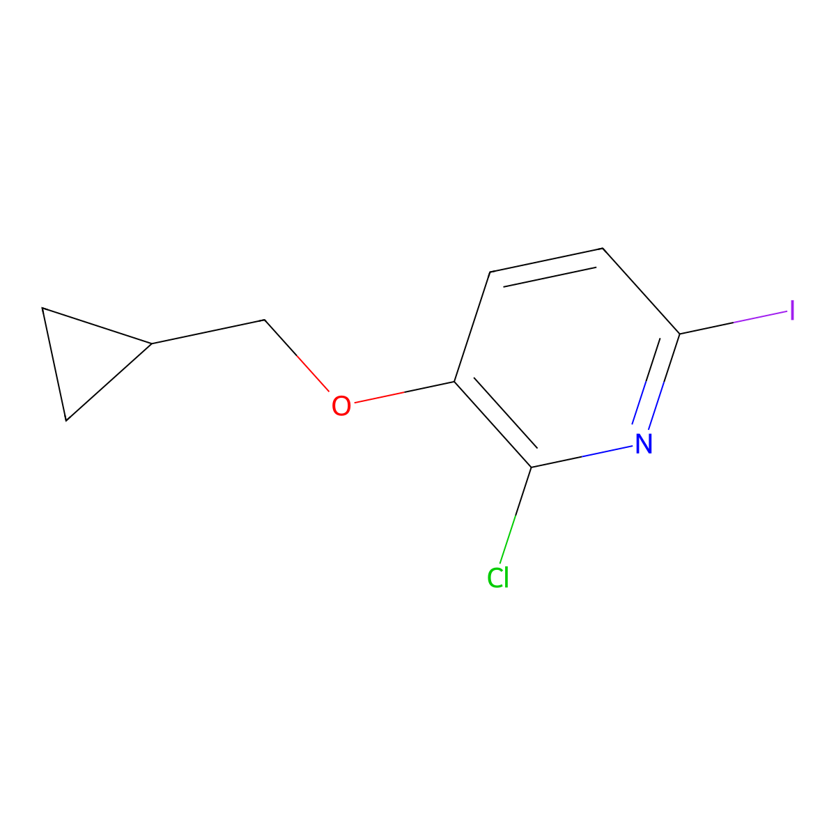2-Chloro-3-(cyclopropylmethoxy)-6-iodopyridine molecular structure, CAS 1862532-78-2