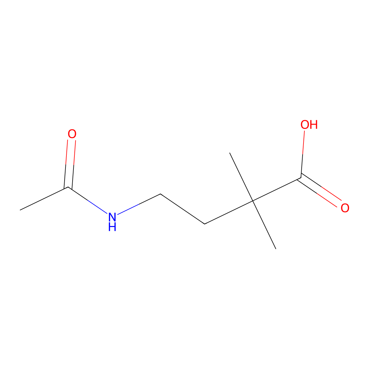 4-Acetamido-2,2-dimethylbutanoic acid molecular structure, CAS 1862534-46-0
