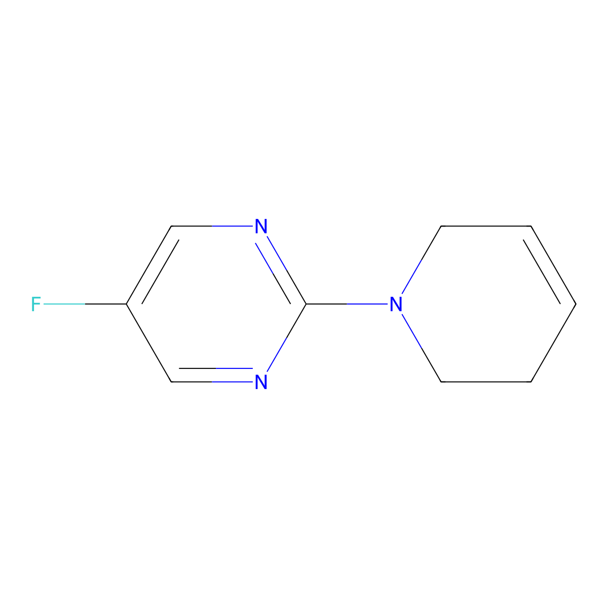 2-(3,6-Dihydro-2H-pyridin-1-yl)-5-fluoropyrimidine molecular structure, CAS 1862537-29-8