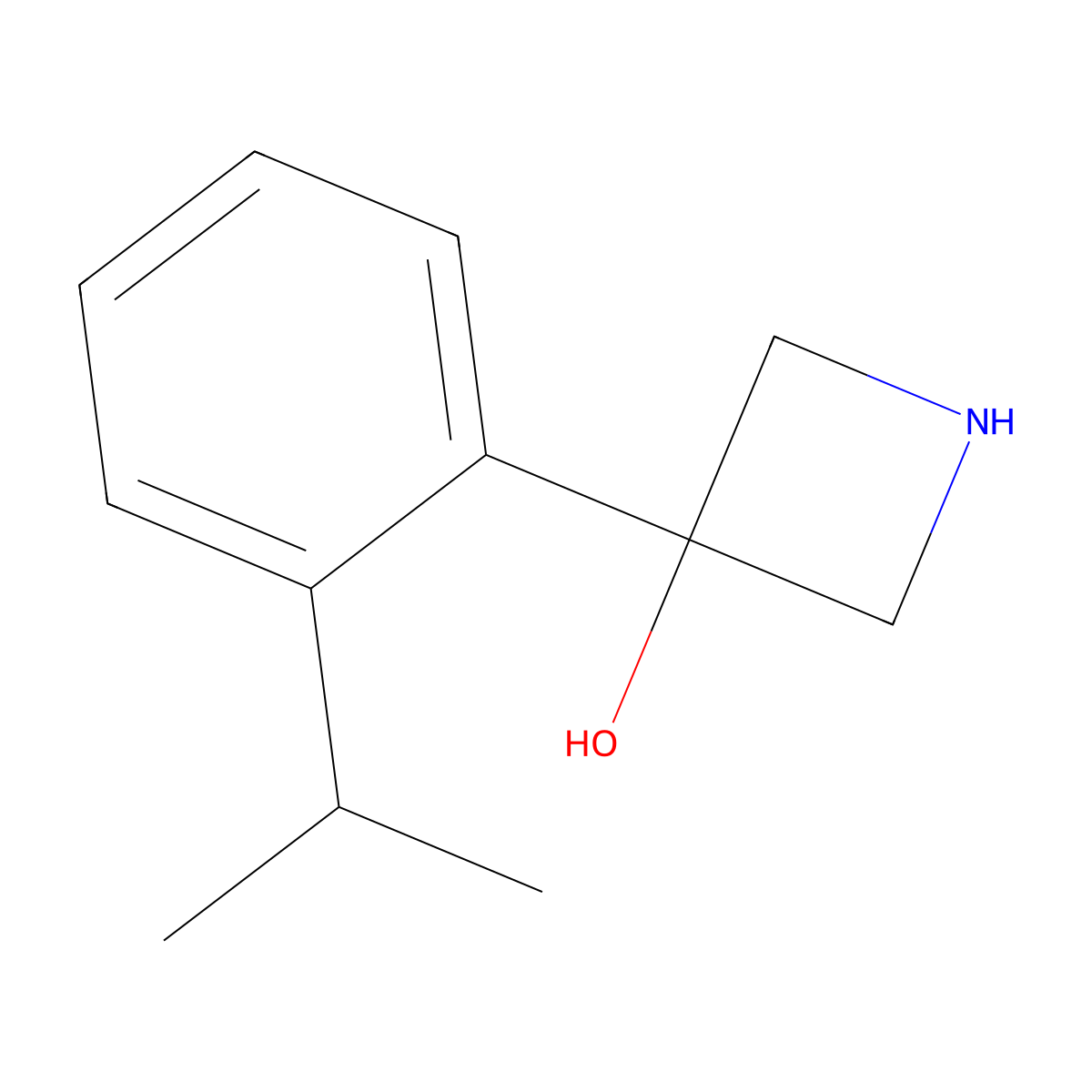 3-[2-(Propan-2-yl)phenyl]azetidin-3-ol molecular structure, CAS 1862544-45-3