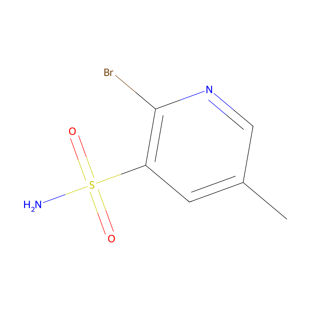 2-Bromo-5-methylpyridine-3-sulfonamide molecular structure, CAS 1862549-86-7