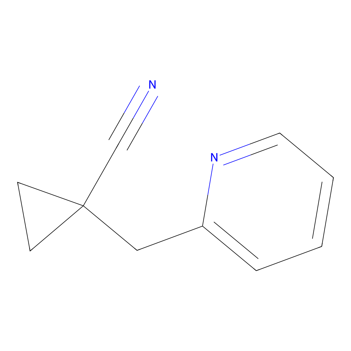 1-[(Pyridin-2-yl)methyl]cyclopropane-1-carbonitrile molecular structure, CAS 1862553-80-7