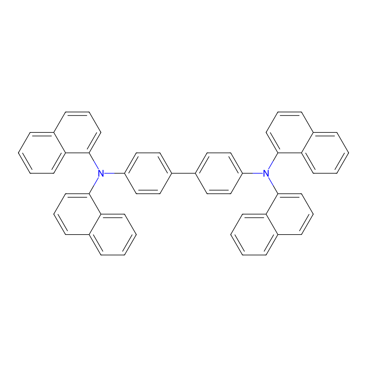 N4,N4,N4',N4'-Tetra(naphthalen-1-yl)-[1,1'-biphenyl]-4,4'-diamine molecular structure, CAS 186256-01-9