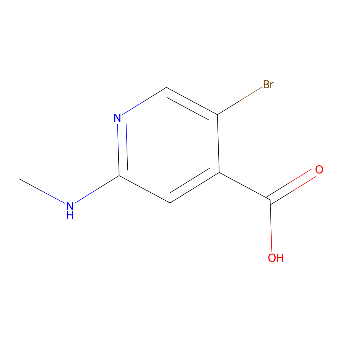 5-Bromo-2-(methylamino)pyridine-4-carboxylic acid molecular structure, CAS 1862582-19-1