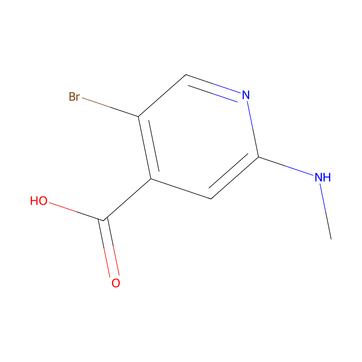 5-Bromo-2-(methylamino)pyridine-4-carboxylic acid molecular structure, CAS 1862582-19-1