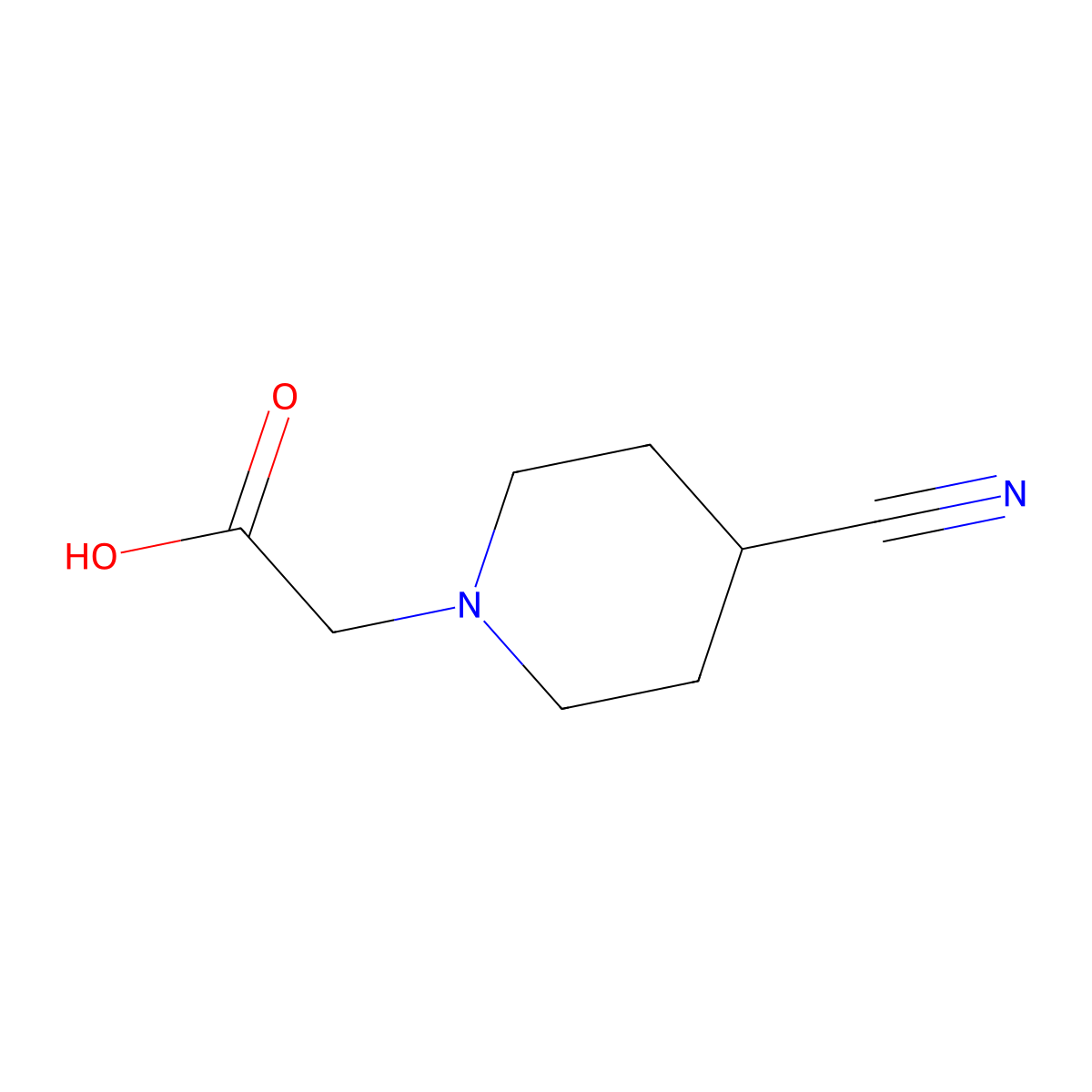 2-(4-Cyanopiperidin-1-yl)acetic acid molecular structure, CAS 1862583-16-1