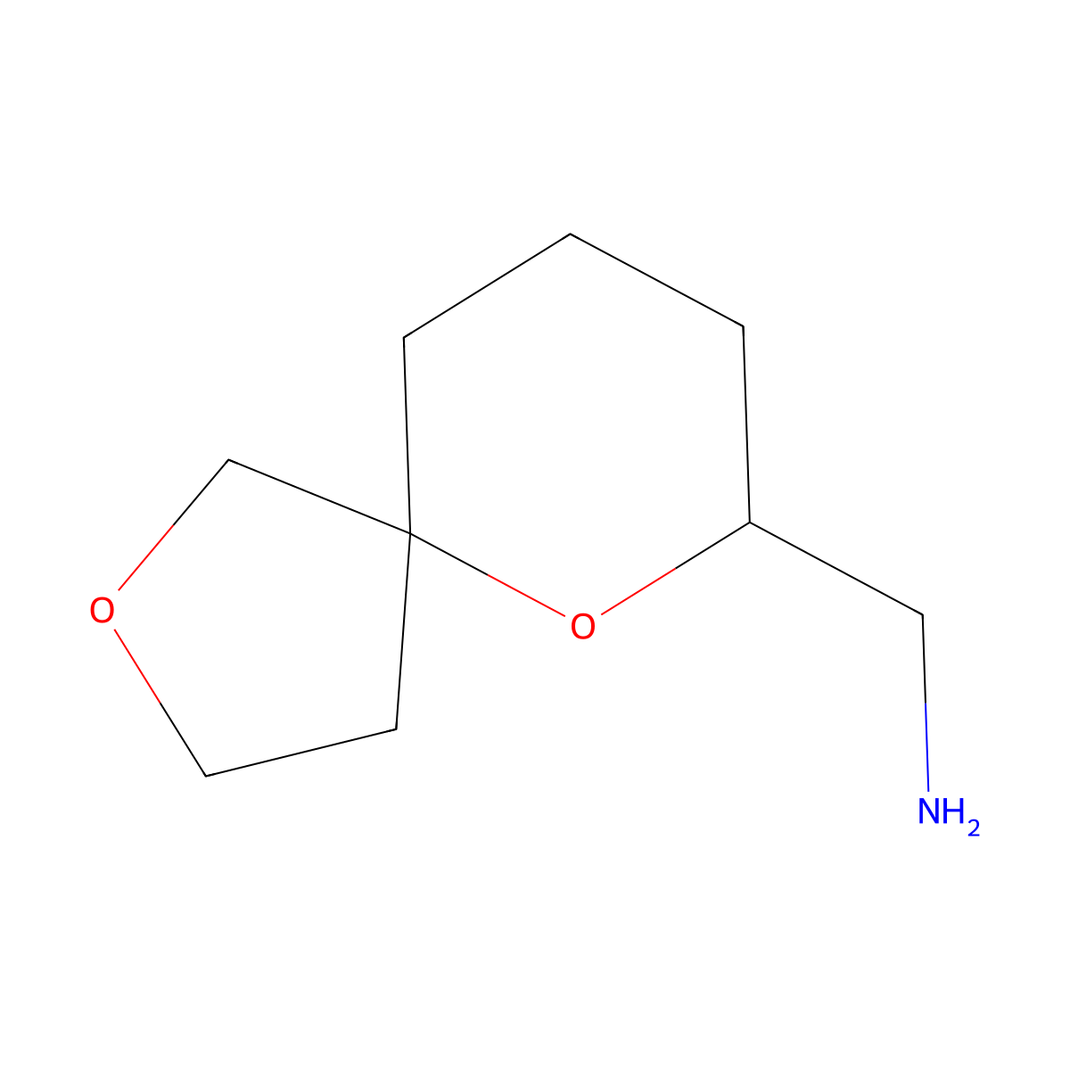 {2,6-Dioxaspiro[4.5]decan-7-yl}methanamine molecular structure, CAS 1862595-01-4