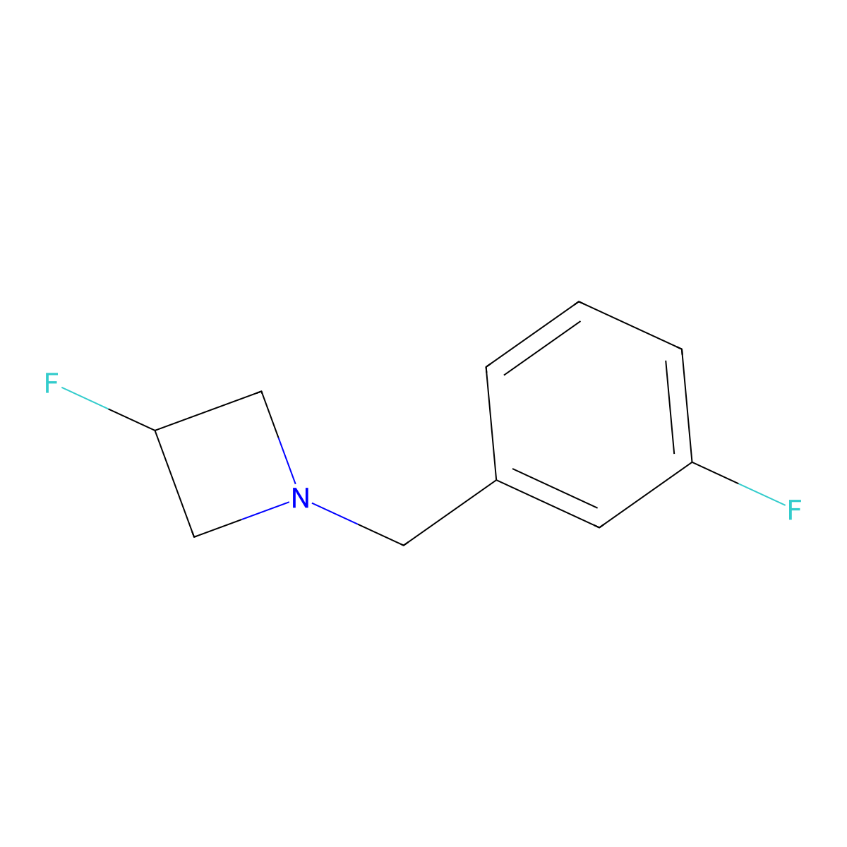 3-Fluoro-1-[(3-fluorophenyl)methyl]azetidine molecular structure, CAS 1862618-82-3