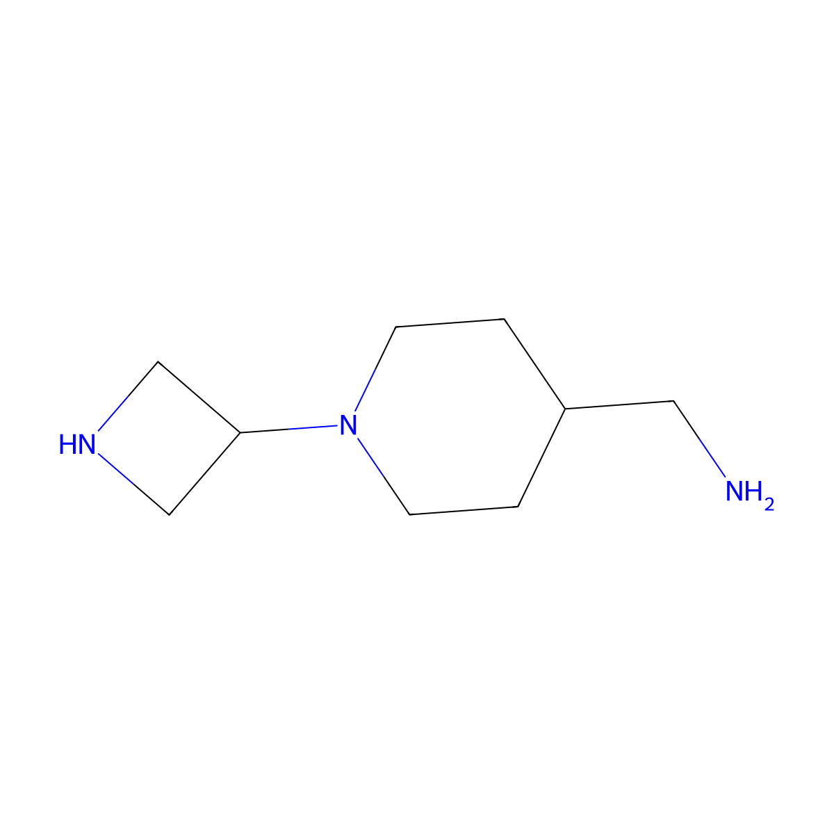 [1-(Azetidin-3-yl)piperidin-4-yl]methanamine molecular structure, CAS 1862620-06-1