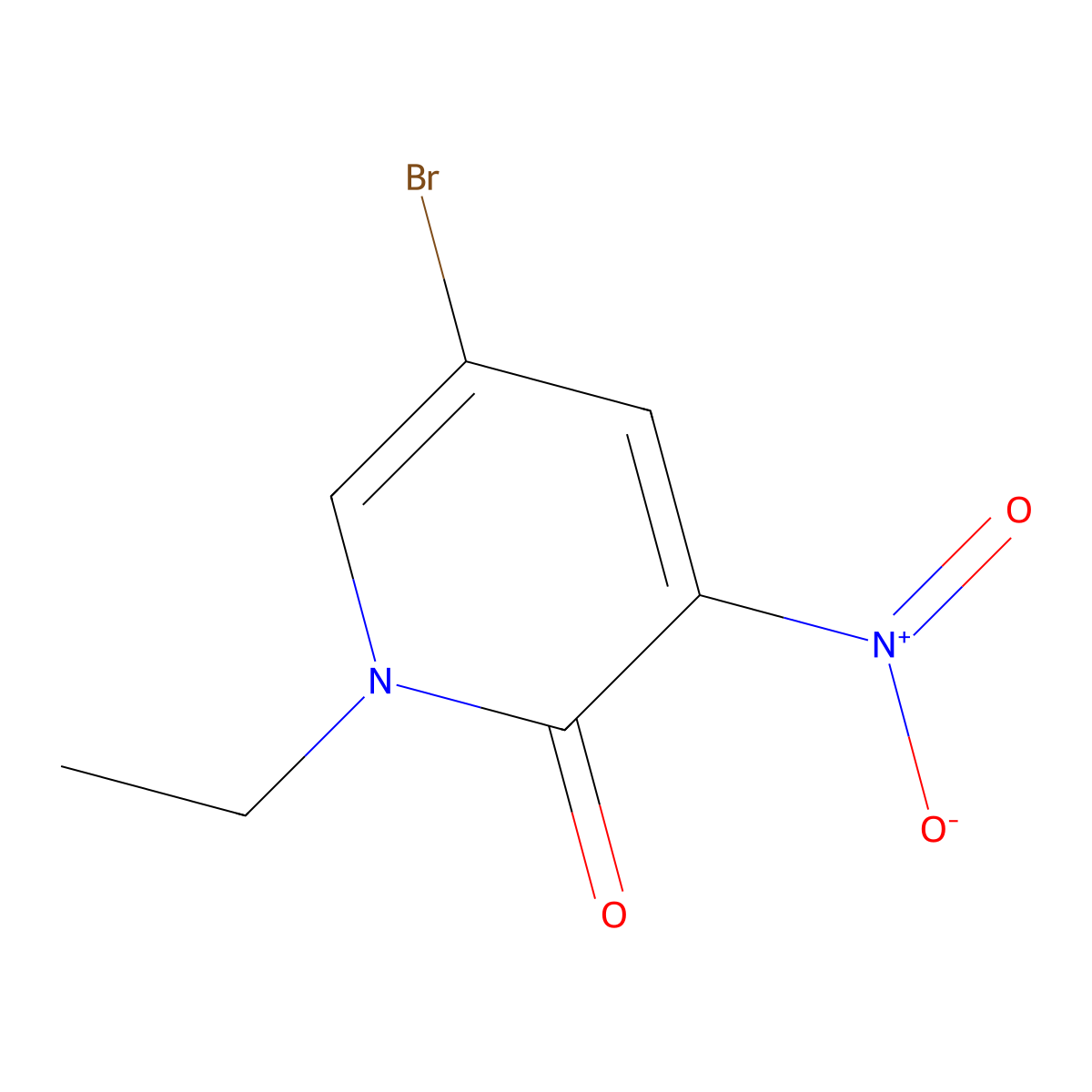 5-Bromo-1-ethyl-3-nitro-1,2-dihydropyridin-2-one molecular structure, CAS 1862623-05-9