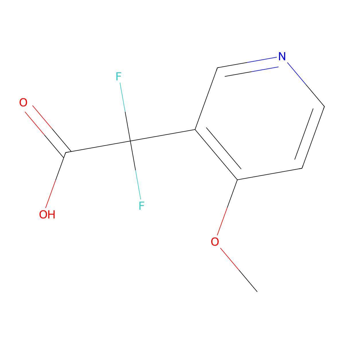 2,2-Difluoro-2-(4-methoxypyridin-3-yl)acetic acid molecular structure, CAS 1862633-37-1