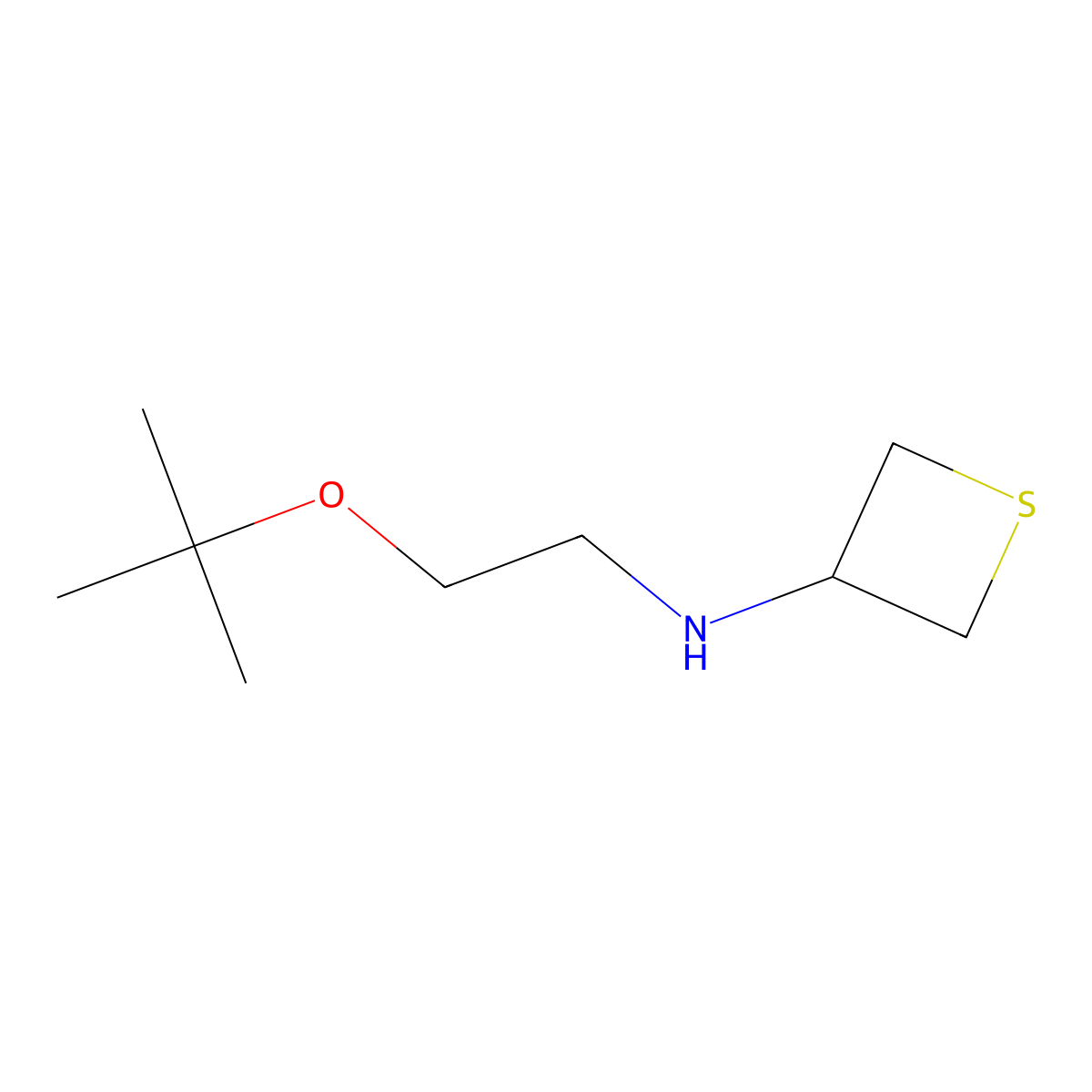 N-(2-(tert-Butoxy)ethyl)thietan-3-amine molecular structure, CAS 1862633-51-9