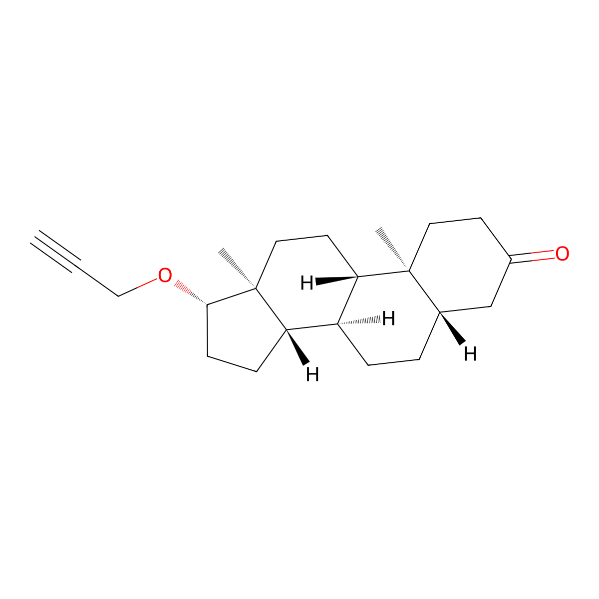 (5S,8R,9S,10S,13S,14S,17S)-10,13-dimethyl-17-(prop-2-yn-1-yloxy)tetradecahydro-1H-cyclopenta[a]phenanthren-3(2H)-one molecular structure, CAS 186264-04-0