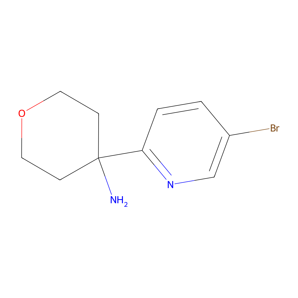 4-(5-Bromopyridin-2-yl)oxan-4-amine molecular structure, CAS 1862642-61-2