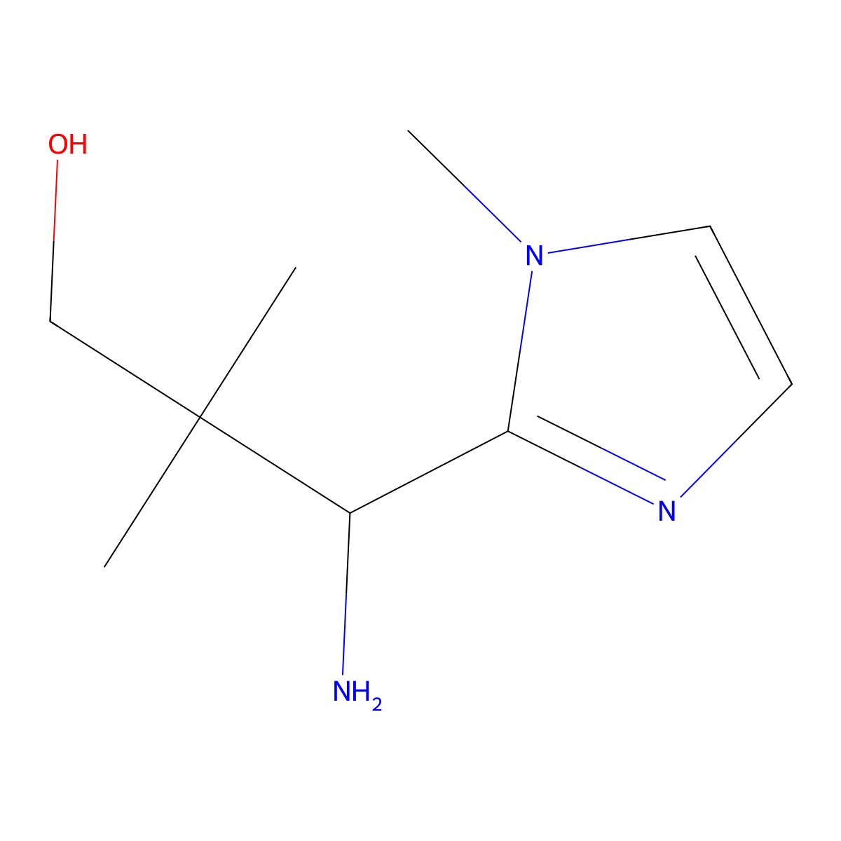 3-amino-2,2-dimethyl-3-(1-methyl-1H-imidazol-2-yl)propan-1-ol molecular structure, CAS 1862648-08-5